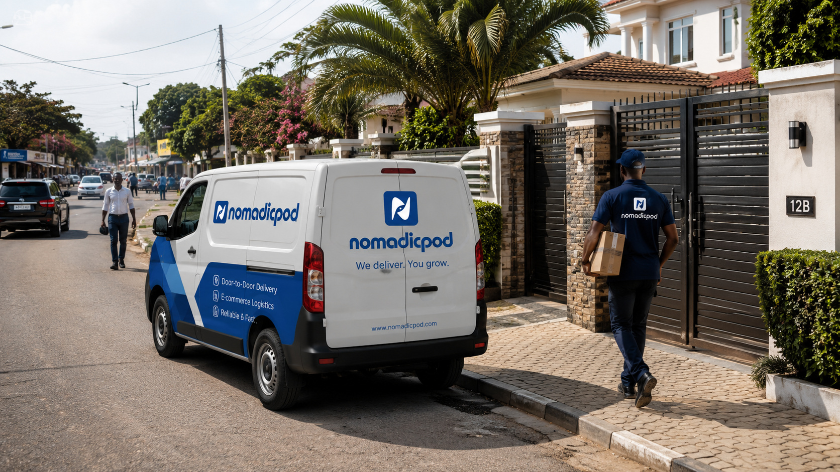 Nomadicpod courier partner making a delivery