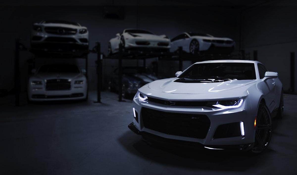Modern car in a showroom